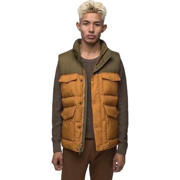 Prana Timber Trail Vest Peat Color Block Mens Large Lightweight Water Resistant - Picture 1 of 3